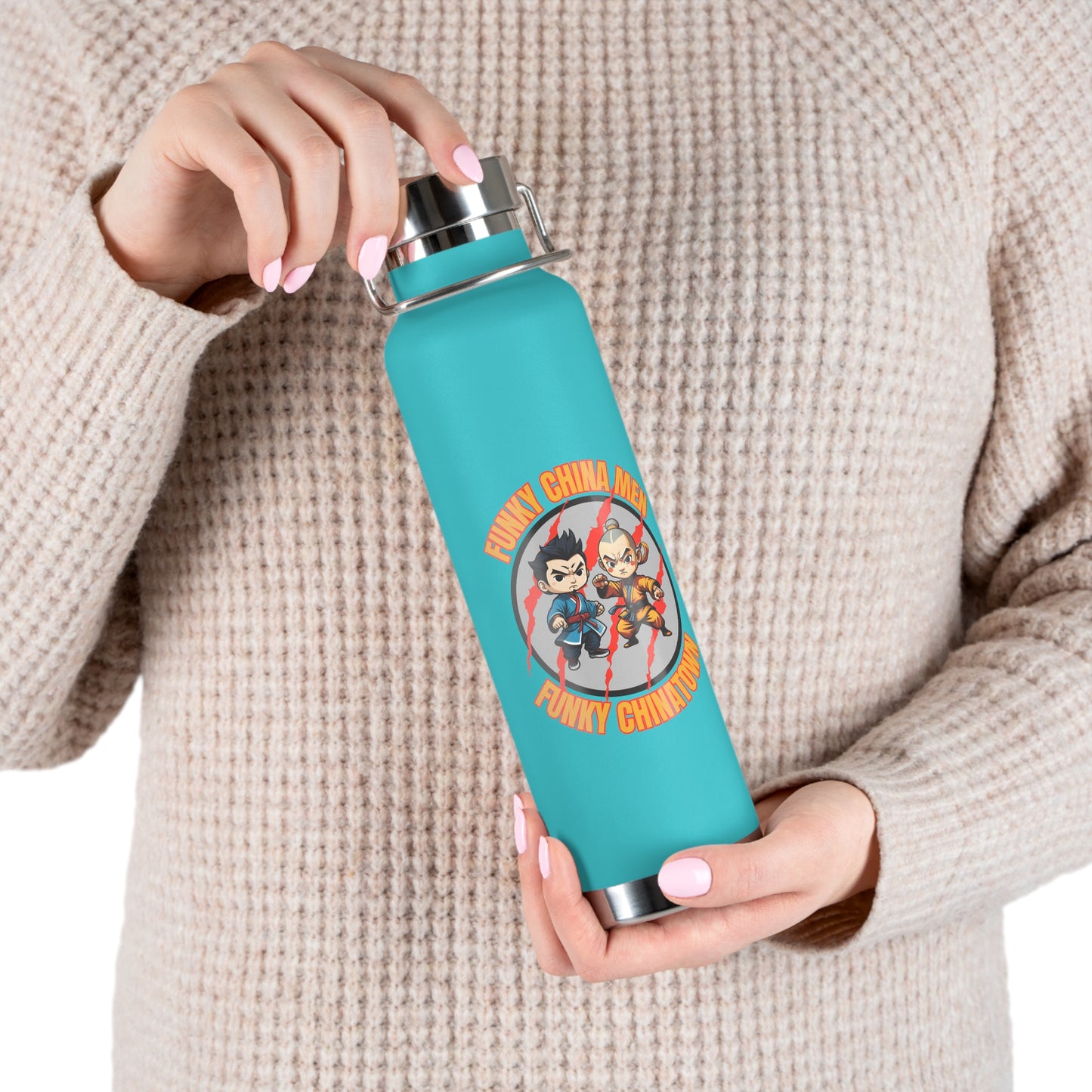 Funky China Men Funky China Town Copper Vacuum Insulated Bottle, 22oz