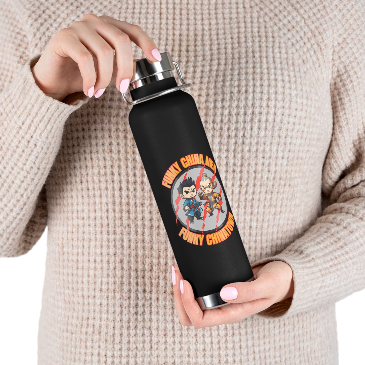 Funky China Men Funky China Town Copper Vacuum Insulated Bottle, 22oz