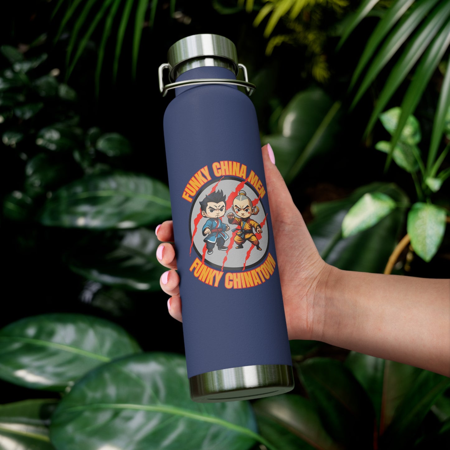 Funky China Men Funky China Town Copper Vacuum Insulated Bottle, 22oz
