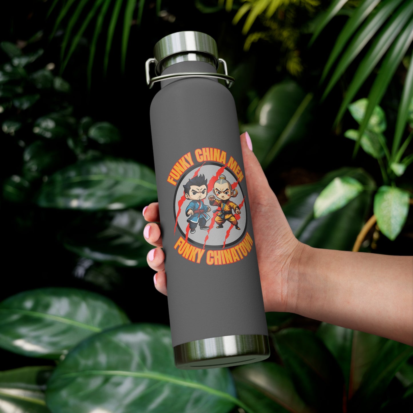 Funky China Men Funky China Town Copper Vacuum Insulated Bottle, 22oz