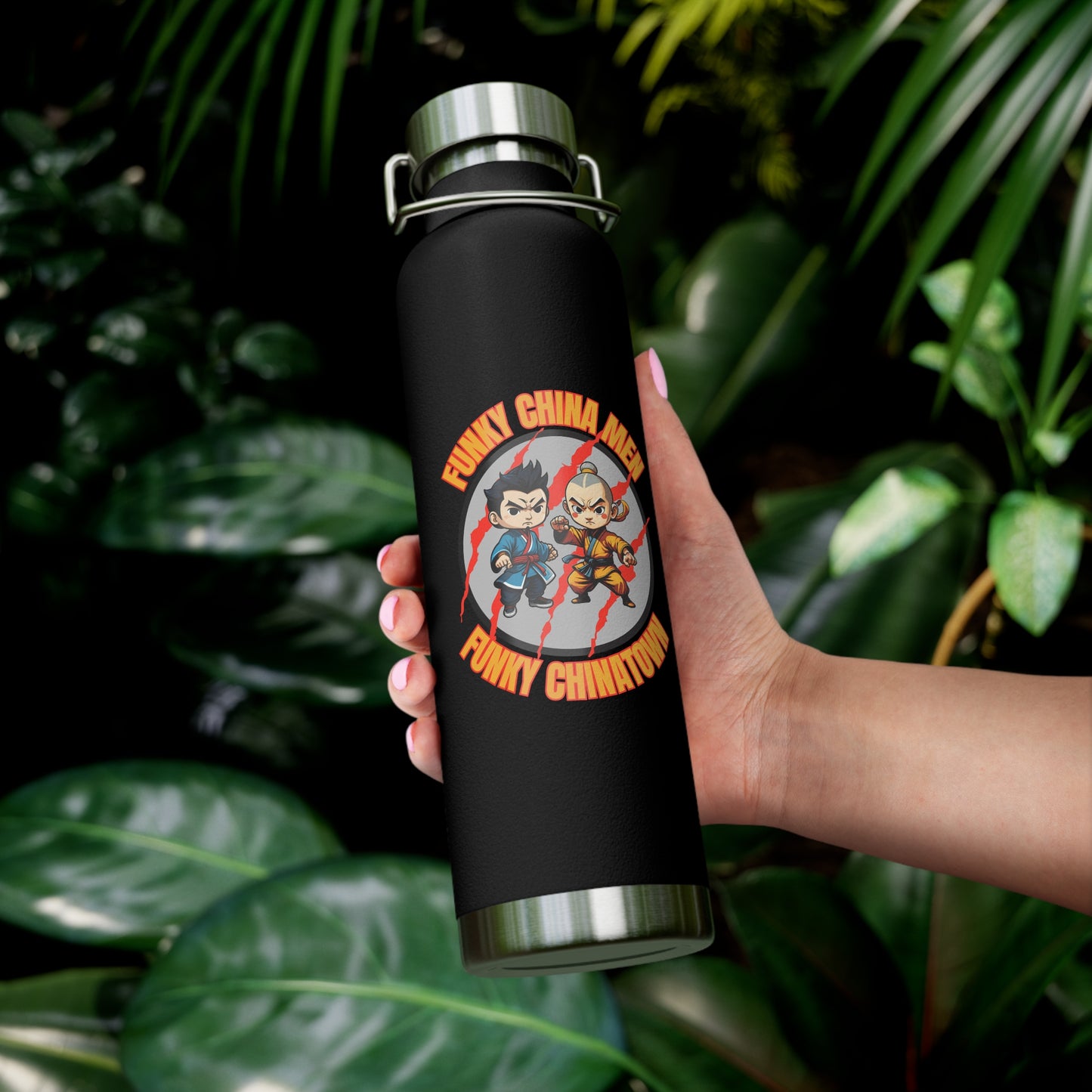 Funky China Men Funky China Town Copper Vacuum Insulated Bottle, 22oz