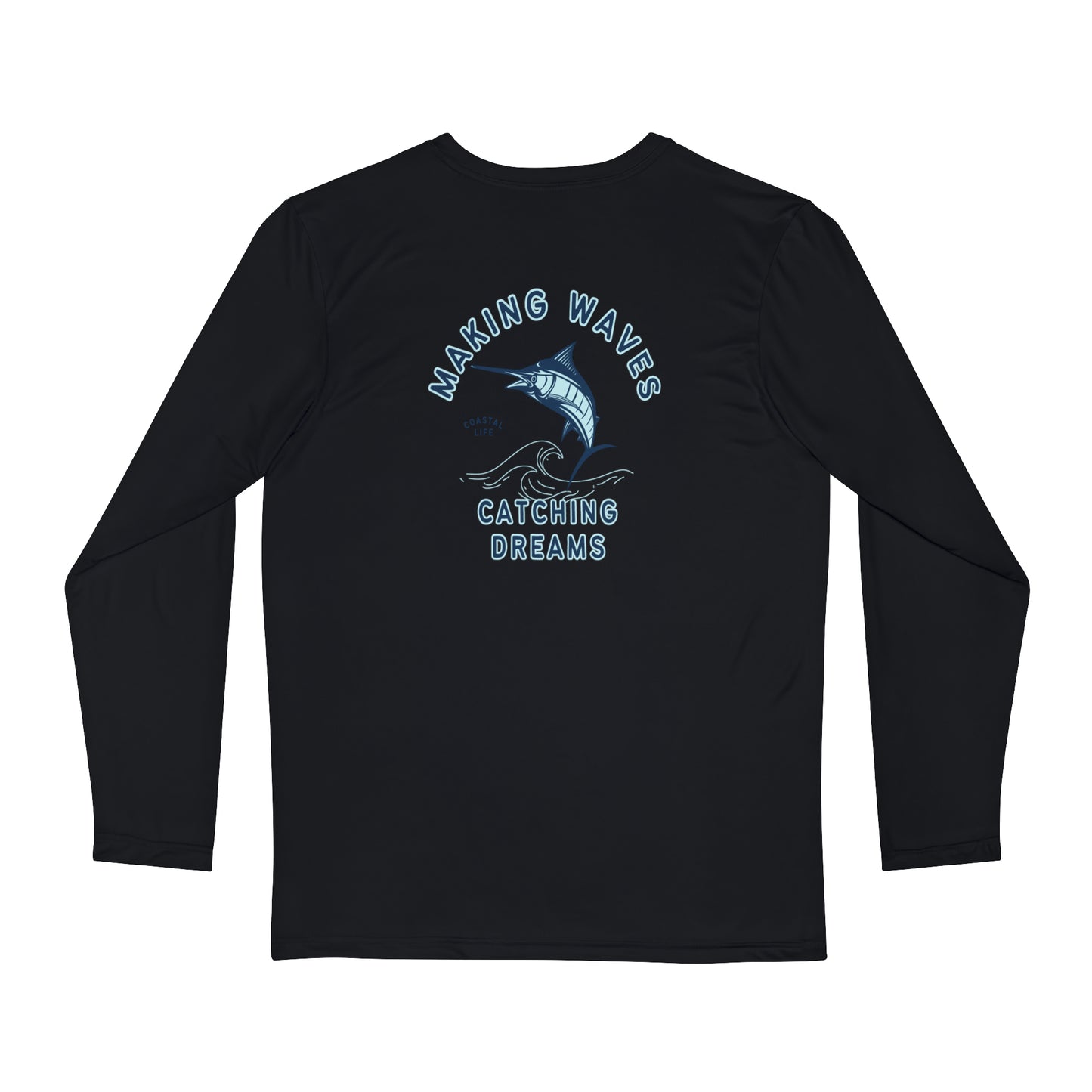 Making Waves Catching Dreams Men's Long Sleeve Poly Fishing Shirt