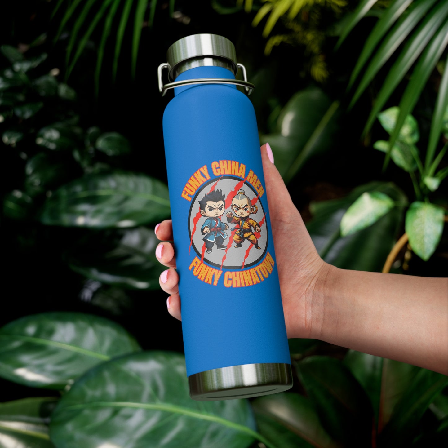 Funky China Men Funky China Town Copper Vacuum Insulated Bottle, 22oz