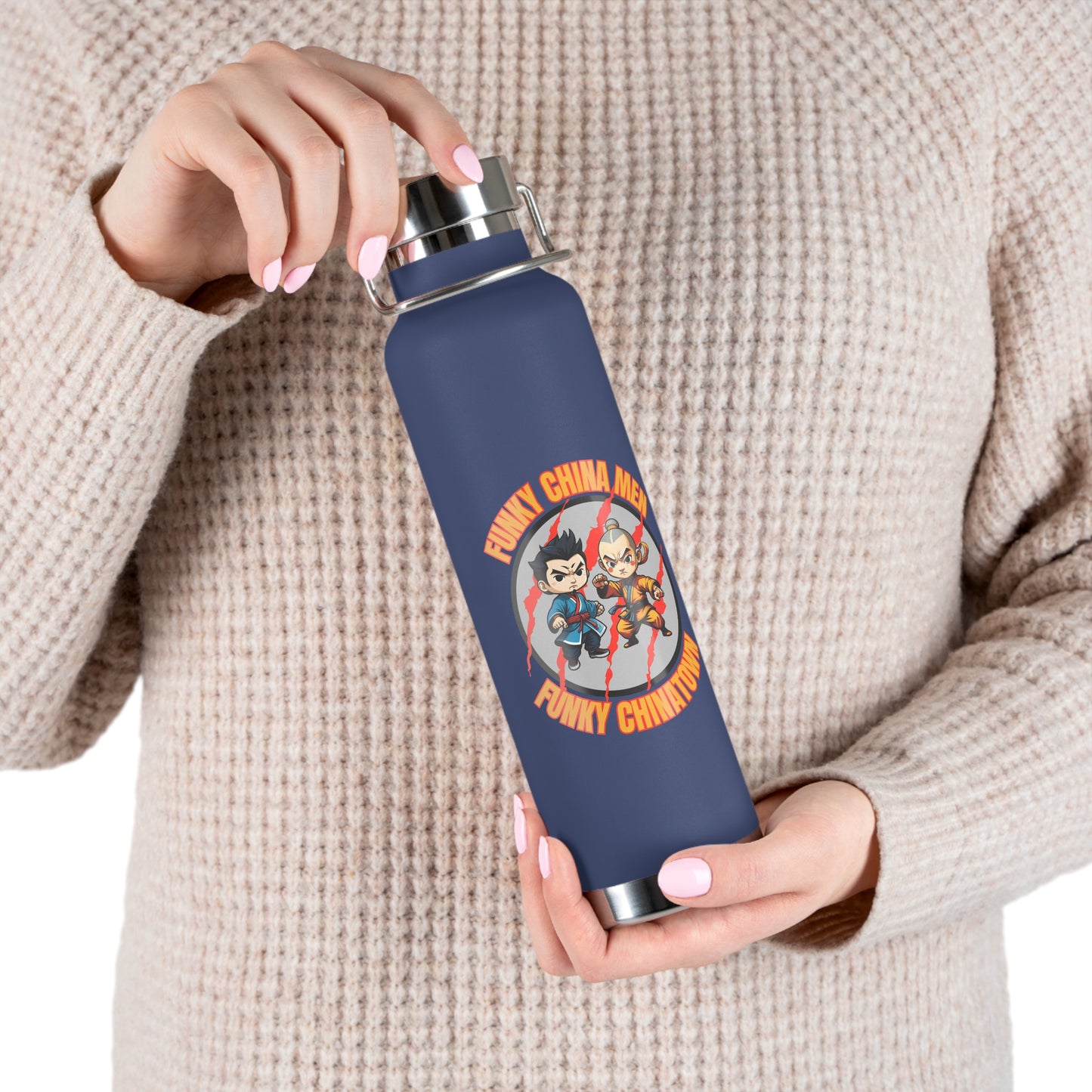 Funky China Men Funky China Town Copper Vacuum Insulated Bottle, 22oz