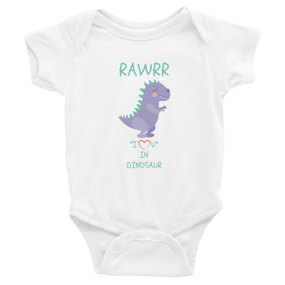 RAWRR "I Love You" In Dinosaur Infant Bodysuit