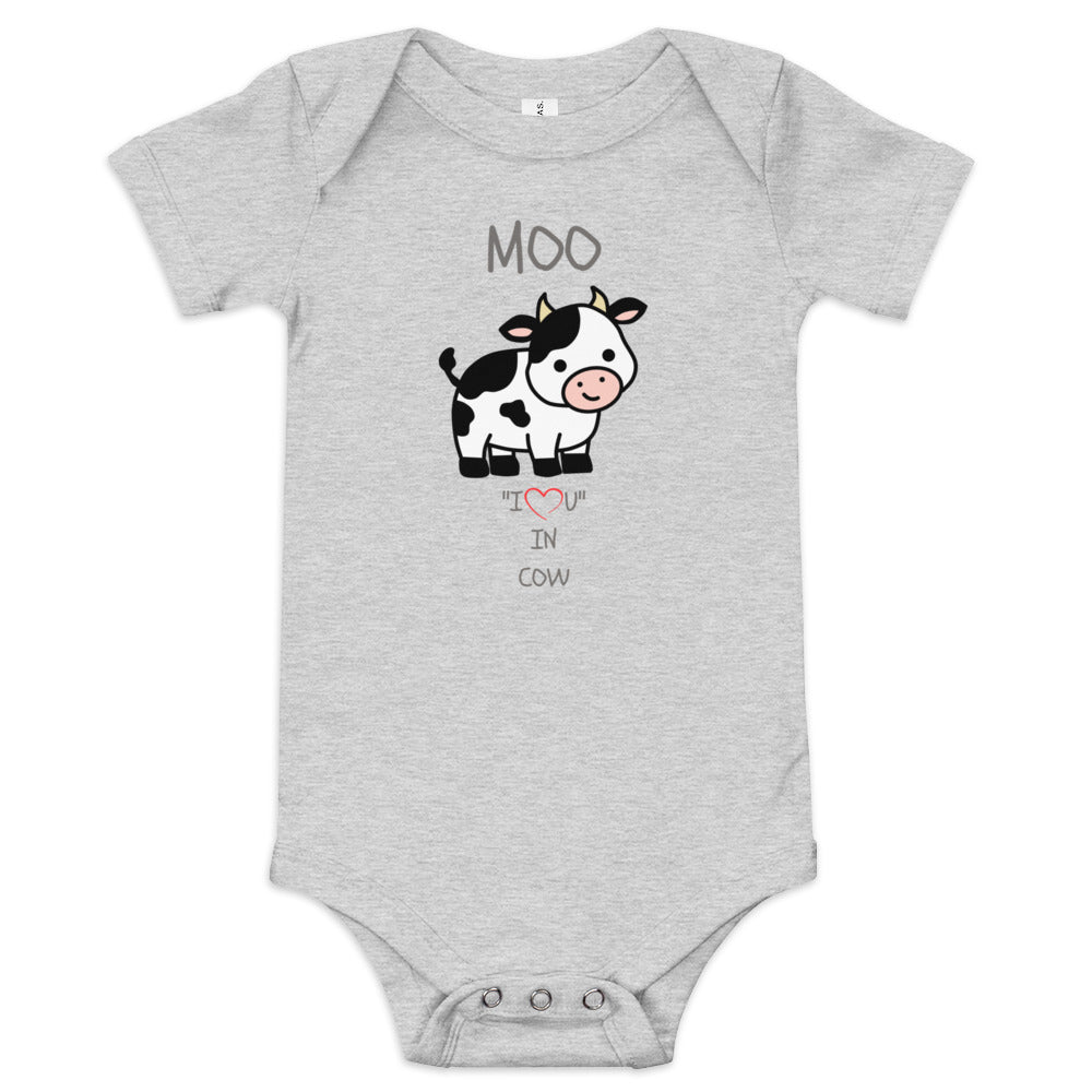 MOO "I LOVE YOU" IN COW Baby short sleeve one piece