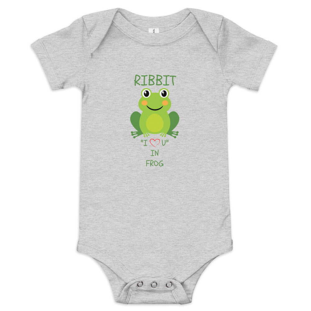RIBBIT "I LOVE U" IN FROG Baby short sleeve one piece