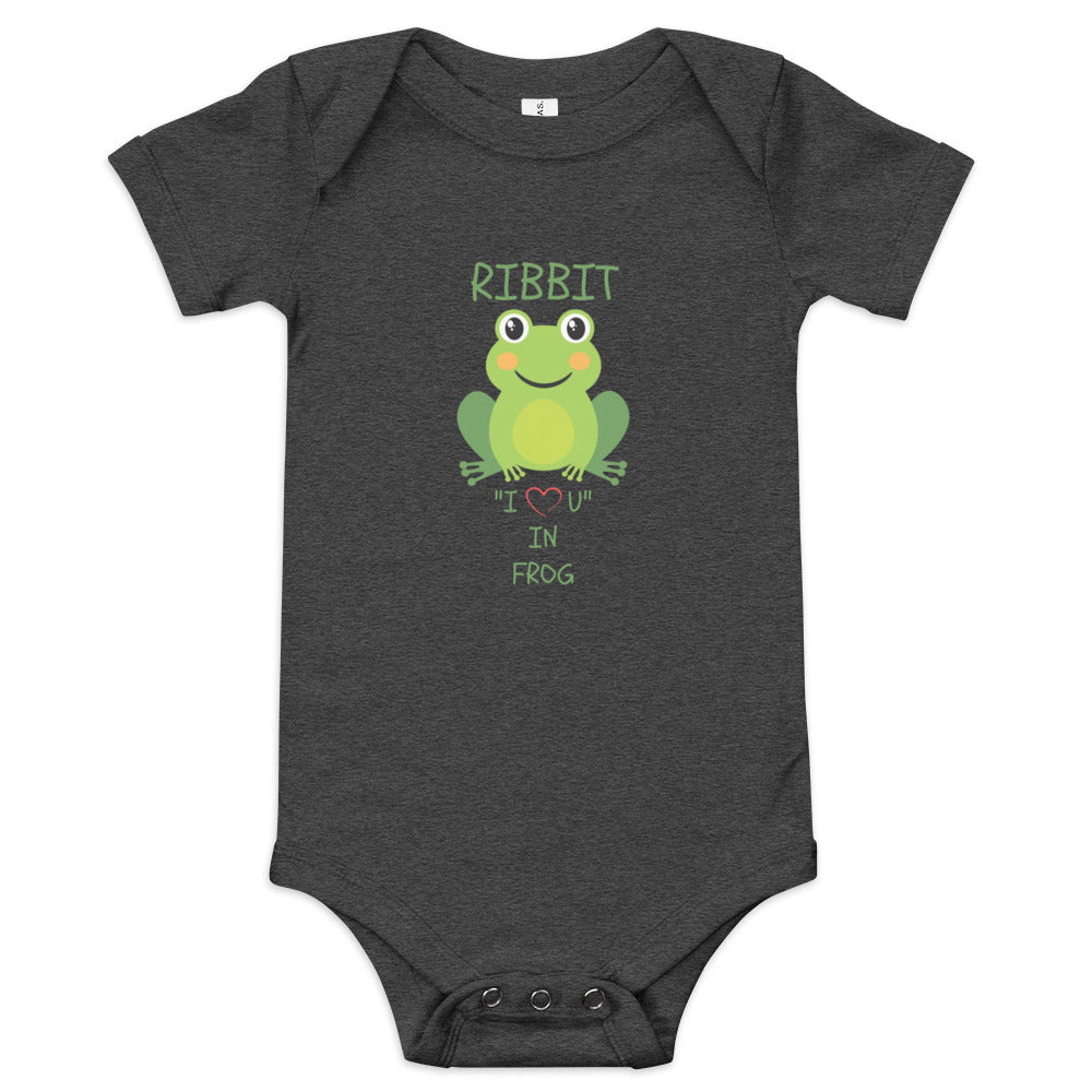 RIBBIT "I LOVE U" IN FROG Baby short sleeve one piece