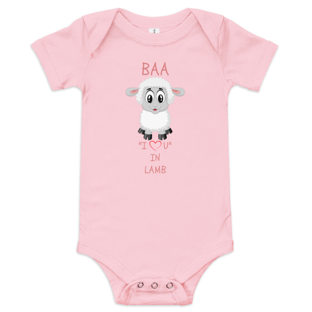 BAA "I LOVE U" IN LAMB Baby short sleeve one piece