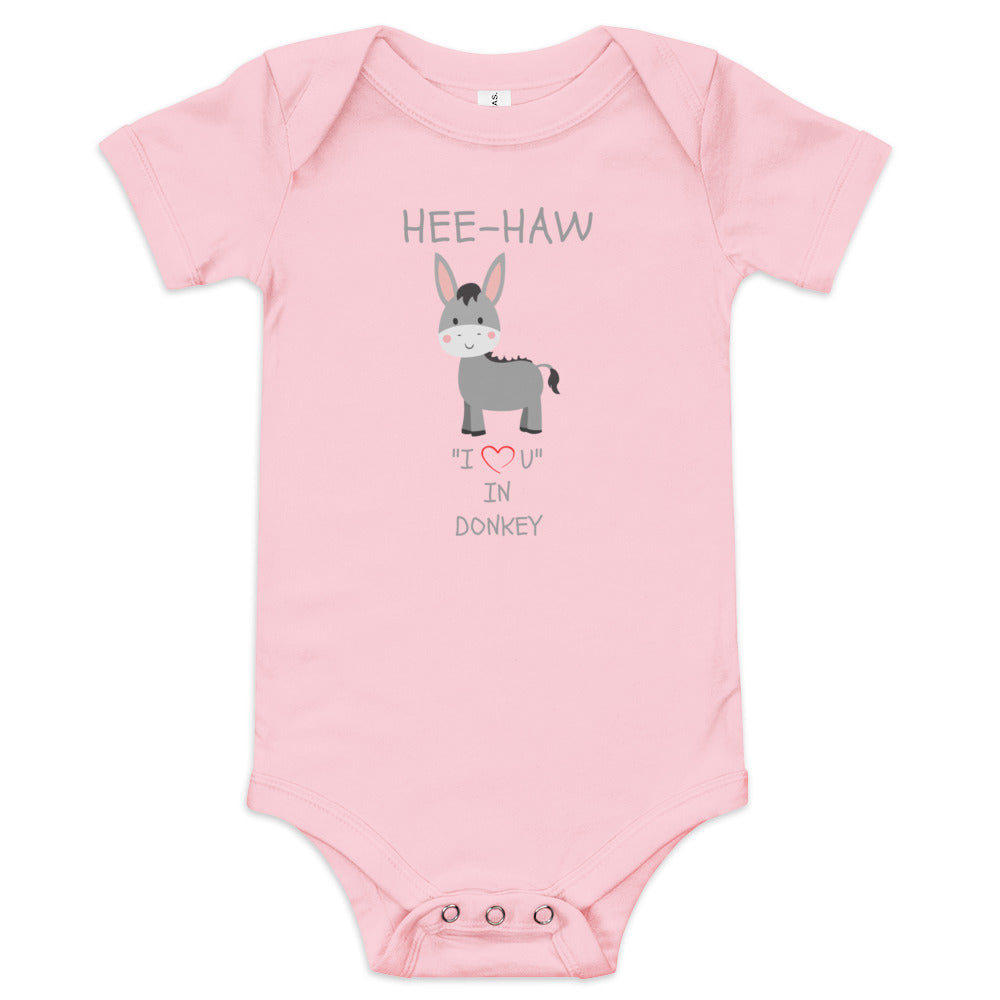 HEE-HAW "I LOVE U" IN DONKEY Baby short sleeve one piece