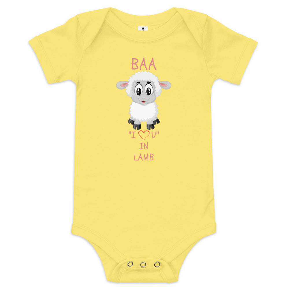 BAA "I LOVE U" IN LAMB Baby short sleeve one piece