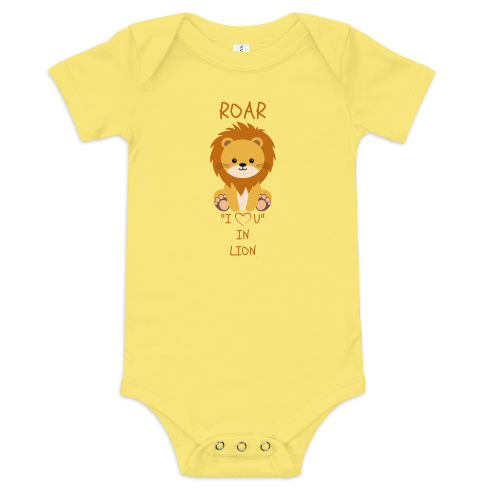 ROAR "I LOVE U" IN LION Baby short sleeve one piece