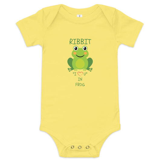 RIBBIT "I LOVE U" IN FROG Baby short sleeve one piece