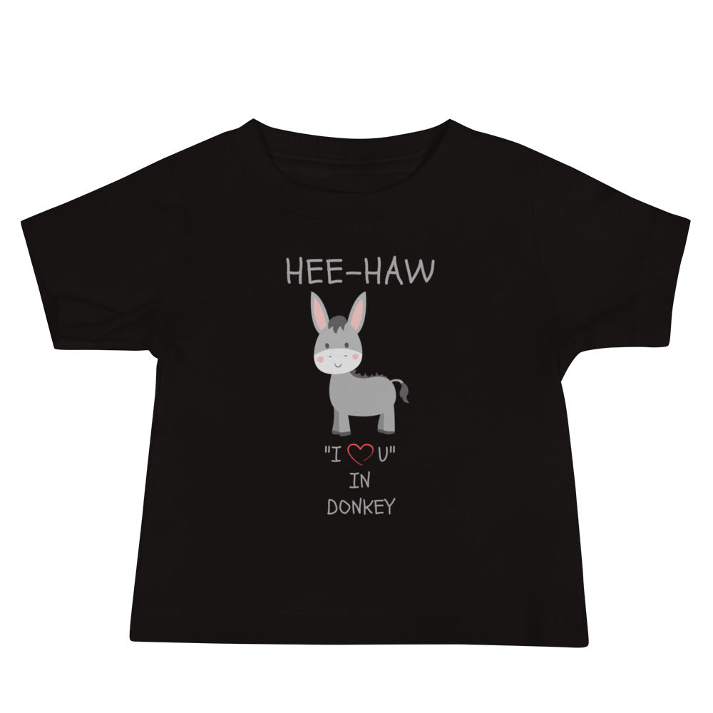 HEE-HAW "I LOVE U" IN DONKEY Baby Jersey Short Sleeve Tee