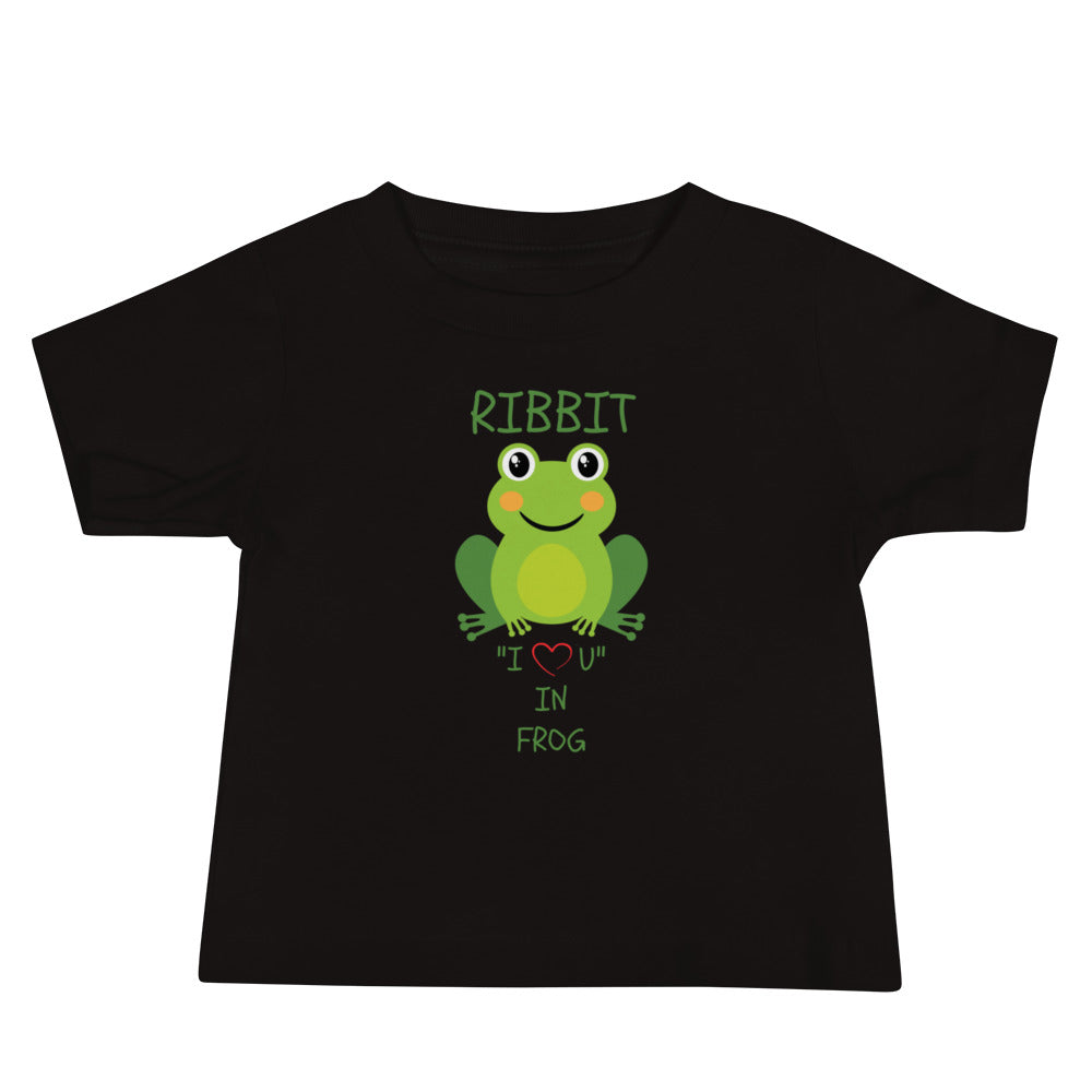 RIBBIT "I LOVE U" IN FROG Baby Jersey Short Sleeve Tee