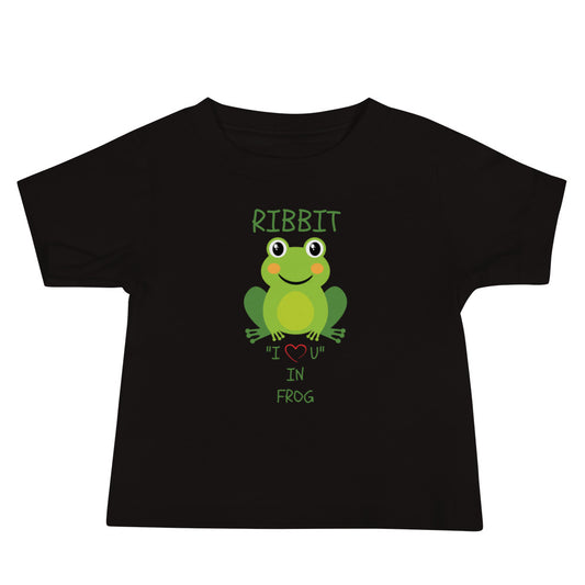 RIBBIT "I LOVE U" IN FROG Baby Jersey Short Sleeve Tee