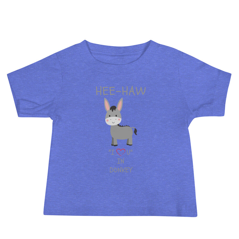 HEE-HAW "I LOVE U" IN DONKEY Baby Jersey Short Sleeve Tee