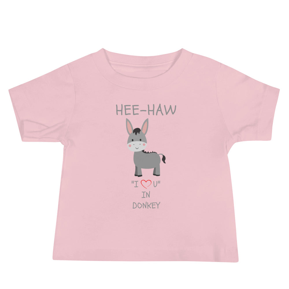 HEE-HAW "I LOVE U" IN DONKEY Baby Jersey Short Sleeve Tee