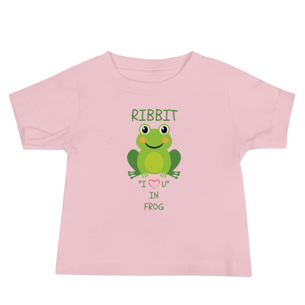 RIBBIT "I LOVE U" IN FROG Baby Jersey Short Sleeve Tee
