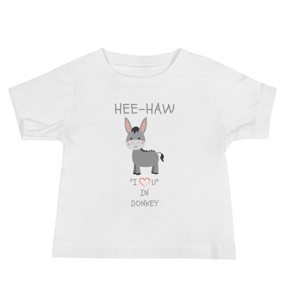 HEE-HAW "I LOVE U" IN DONKEY Baby Jersey Short Sleeve Tee