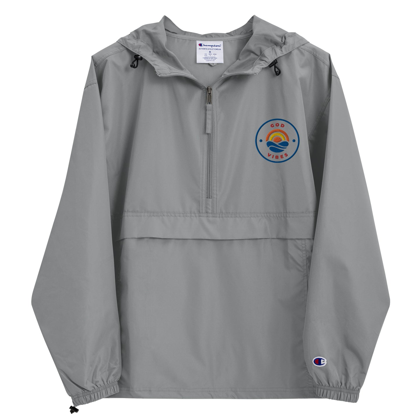 GOD VIBES Embroidered Champion Packable Jacket