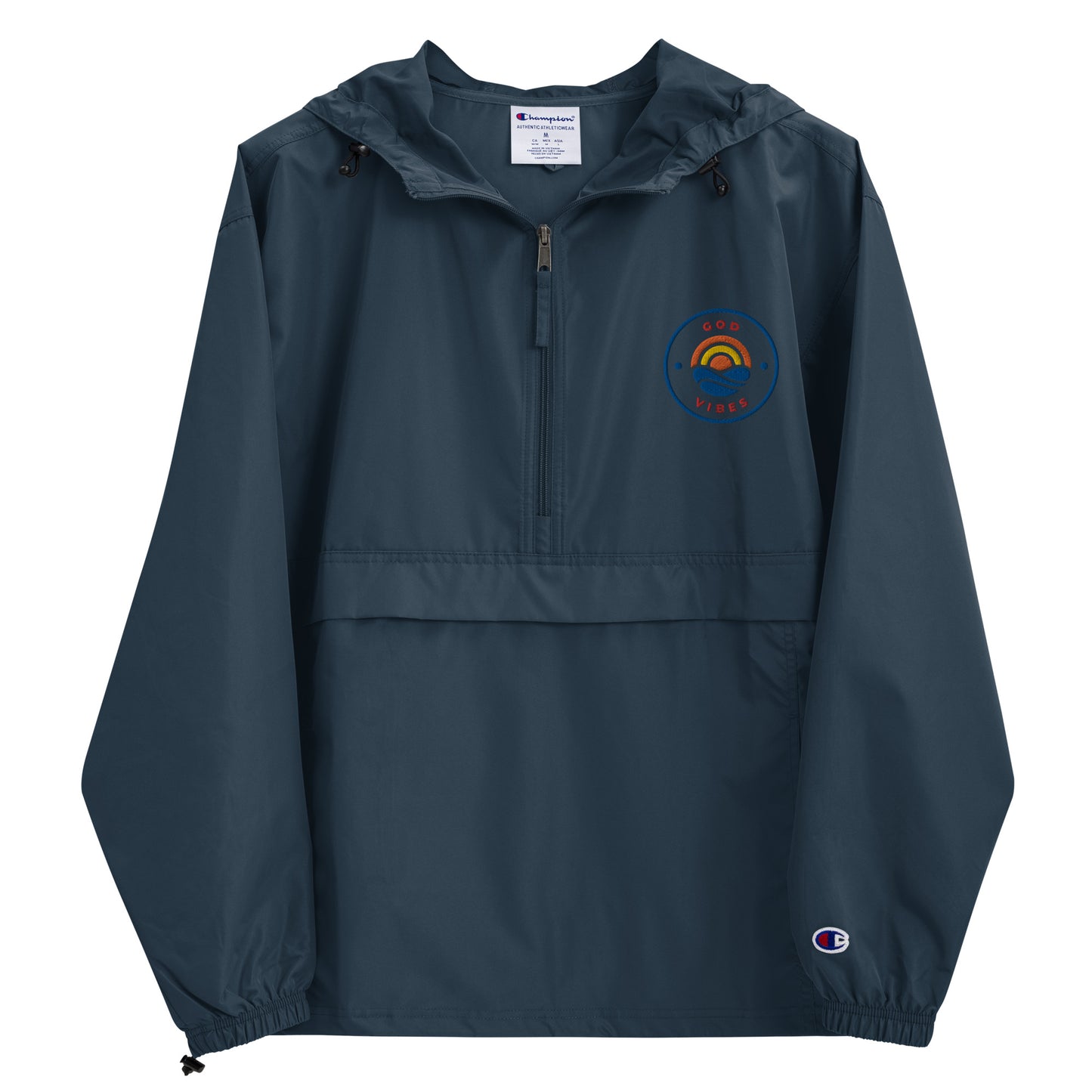 GOD VIBES Embroidered Champion Packable Jacket
