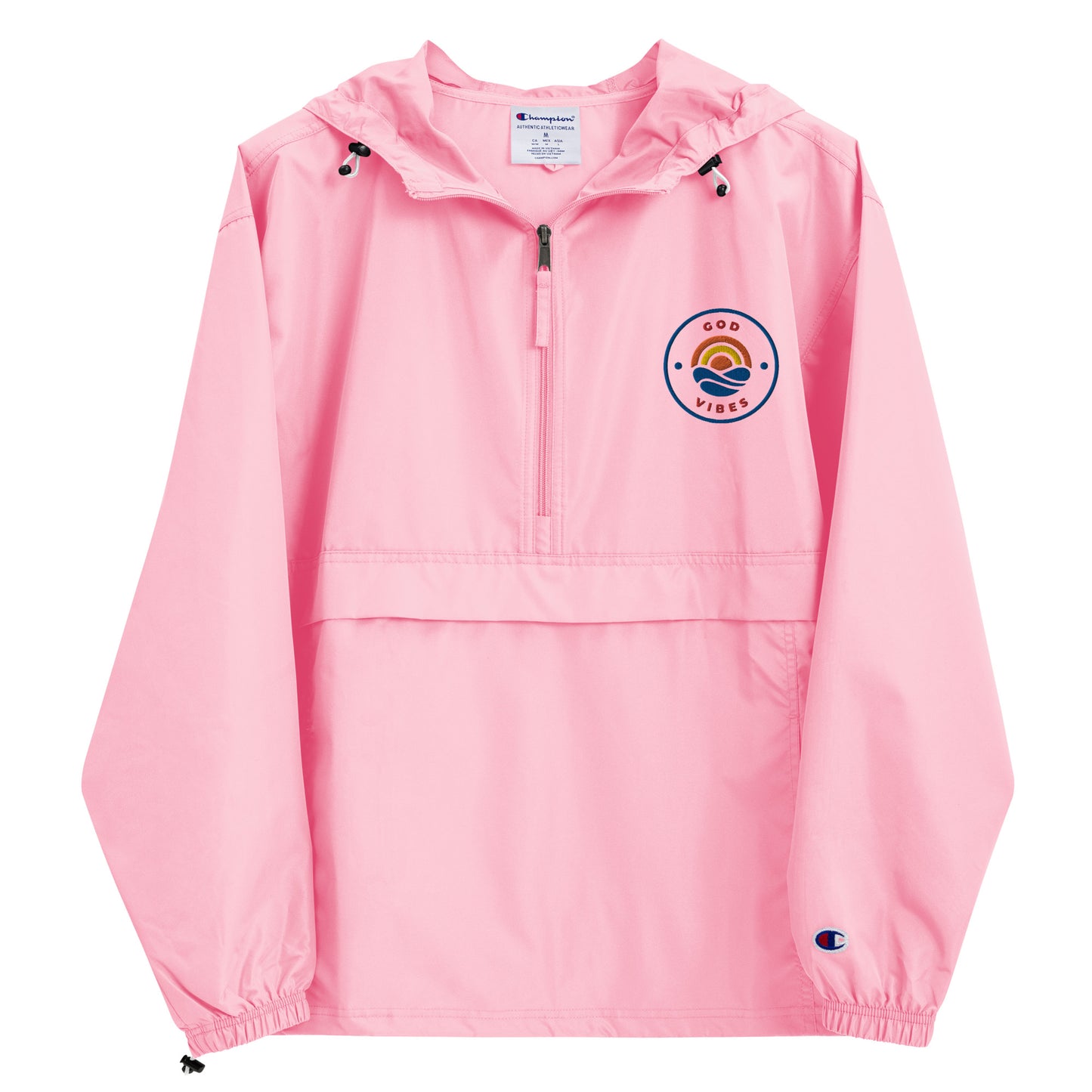 GOD VIBES Embroidered Champion Packable Jacket