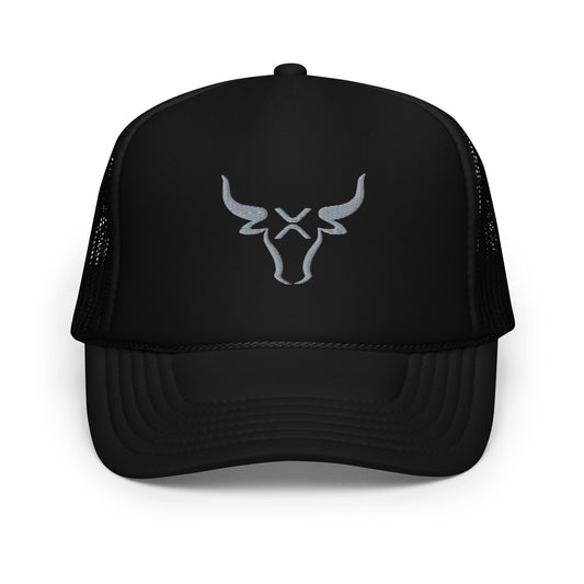 XRP BULL Silver Foam trucker hat