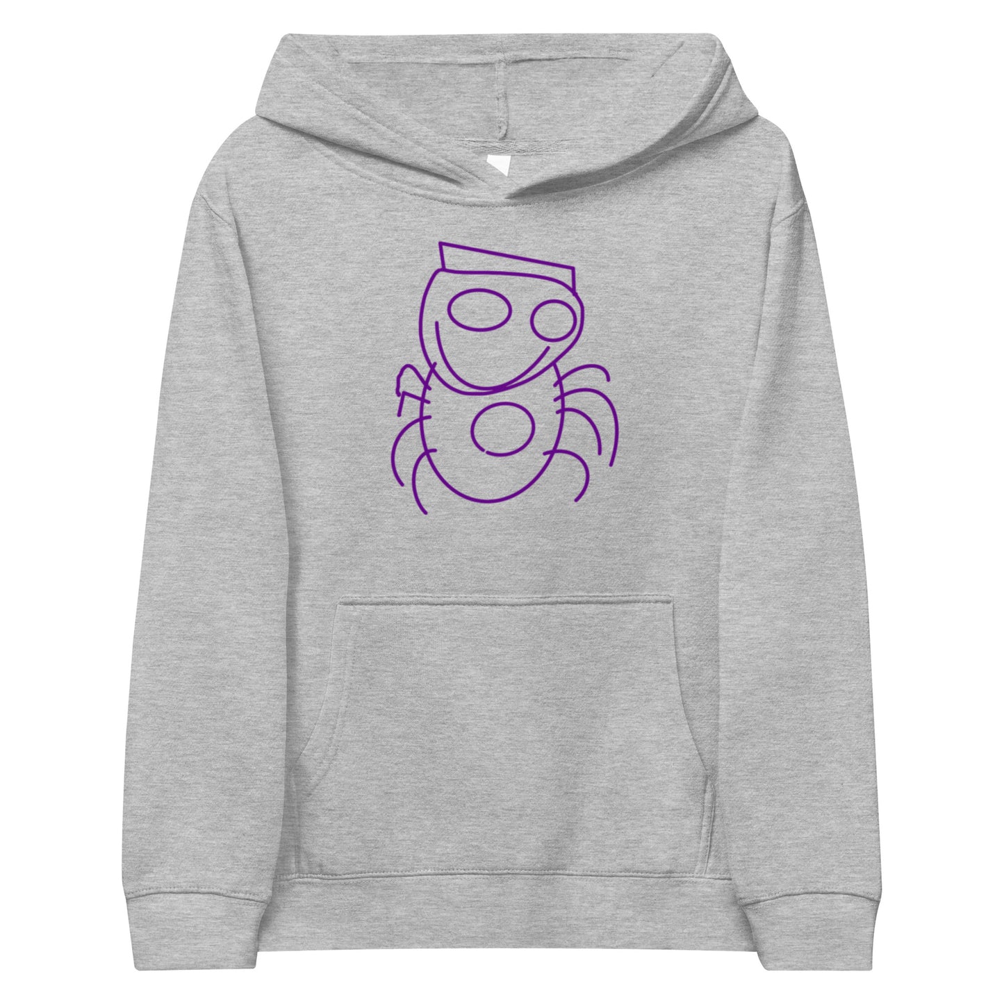 CP's Happy Spider (Purple) Kids Fleece Hoodie