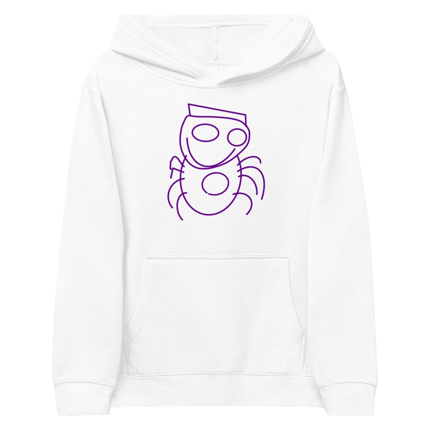 CP's Happy Spider (Purple) Kids Fleece Hoodie