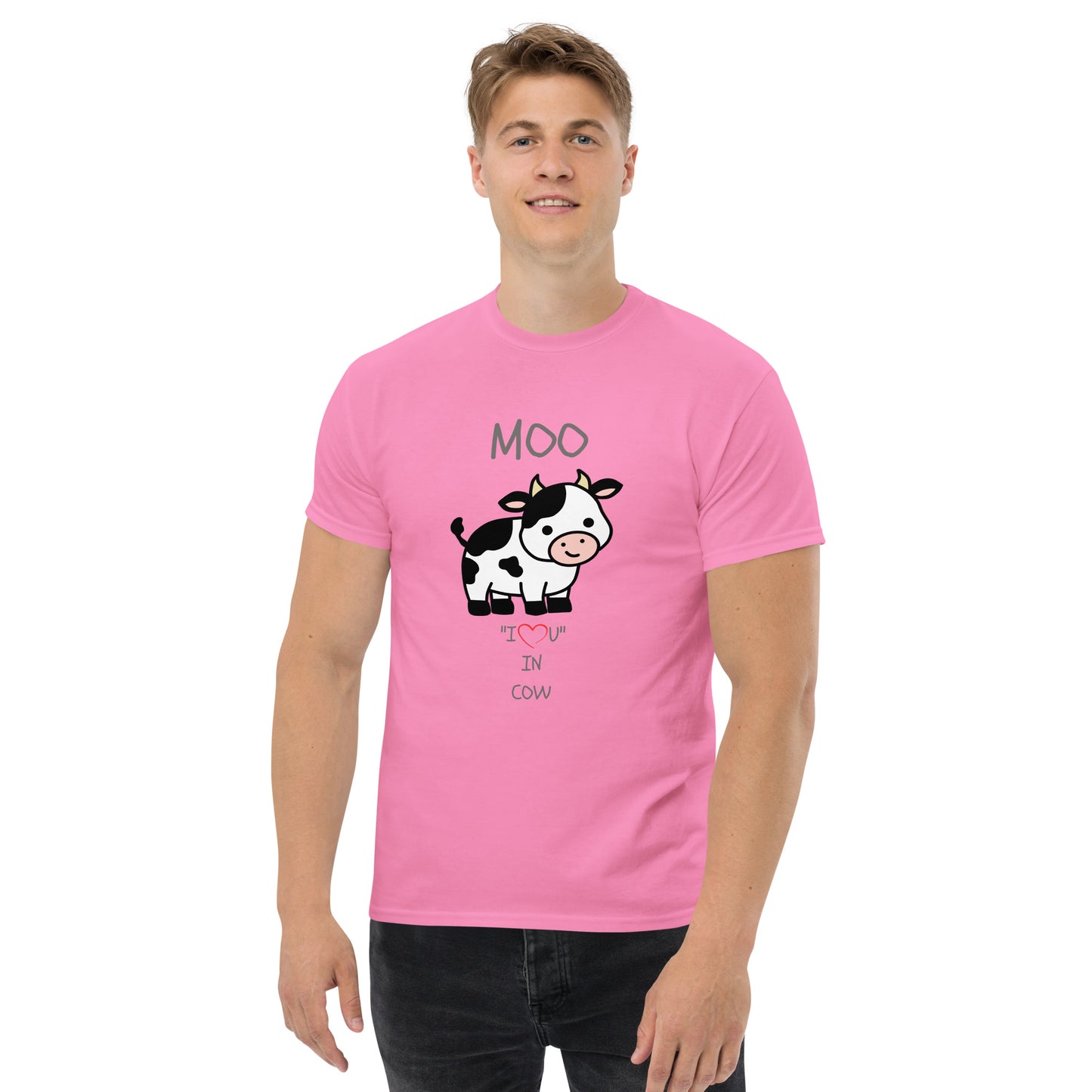 MOO "I LOVE U" IN COW Men's classic tee