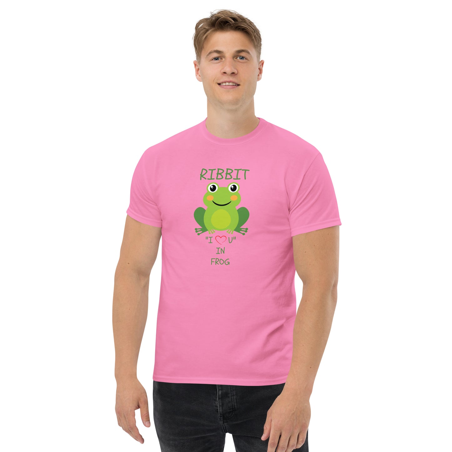 RIBBIT "I LOVE U" IN FROG Men's classic tee
