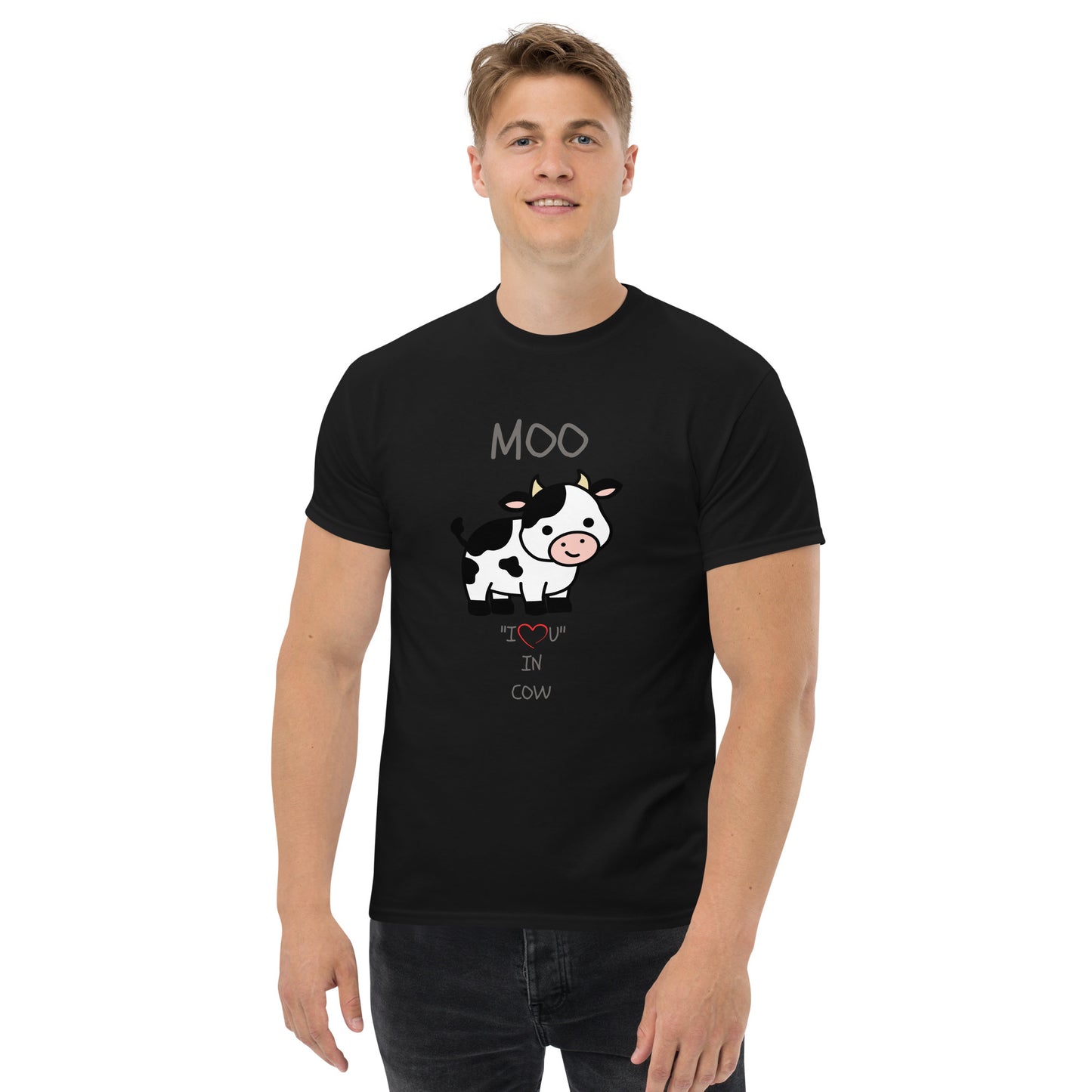 MOO "I LOVE U" IN COW Men's classic tee