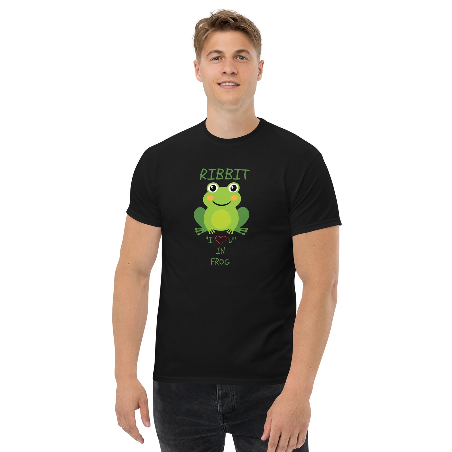 RIBBIT "I LOVE U" IN FROG Men's classic tee