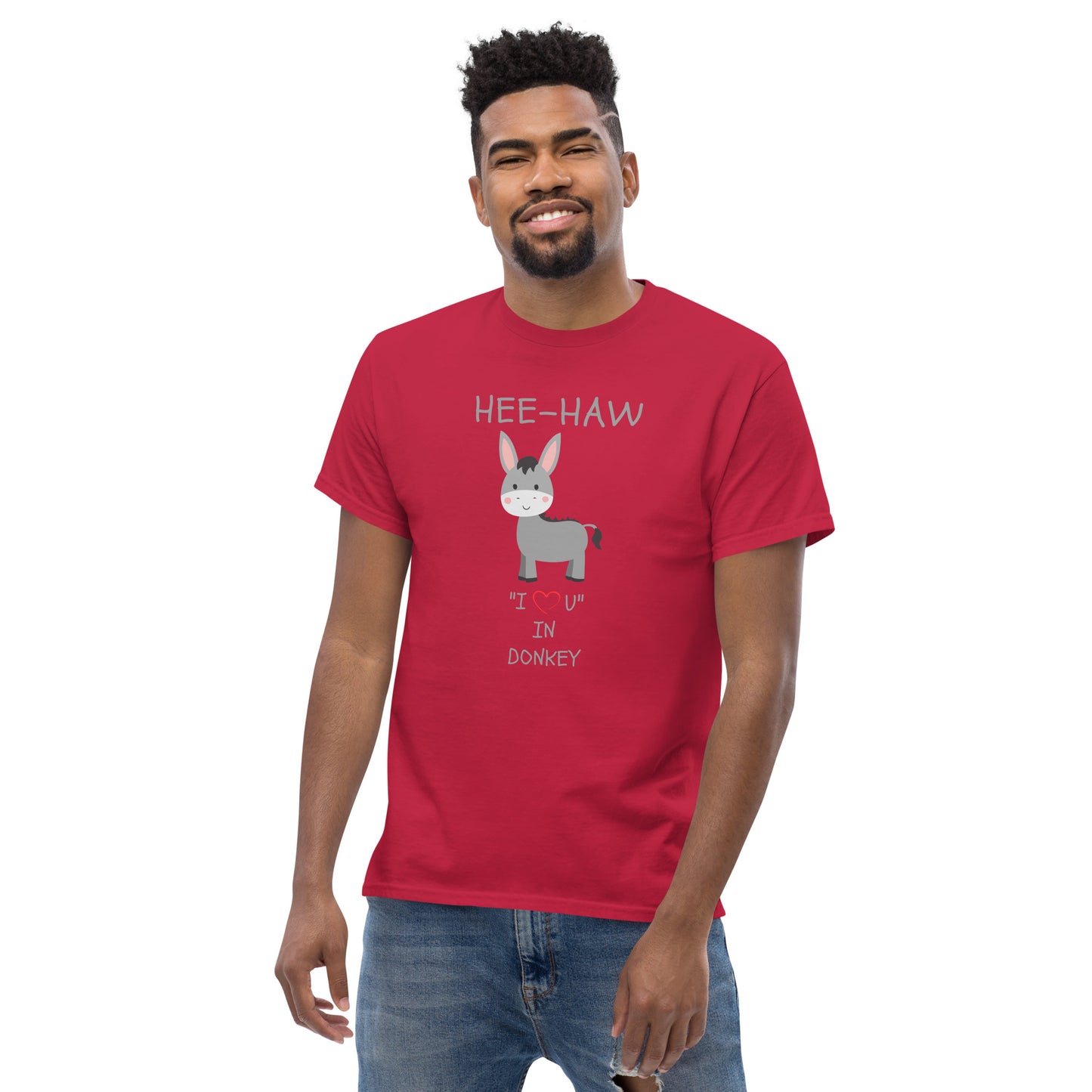 HEE-HAW "I LOVE U" IN DONKEY Men's classic tee