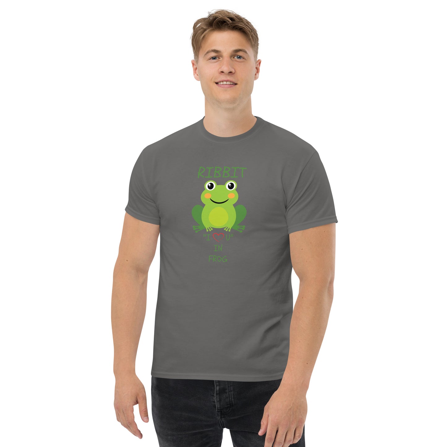RIBBIT "I LOVE U" IN FROG Men's classic tee