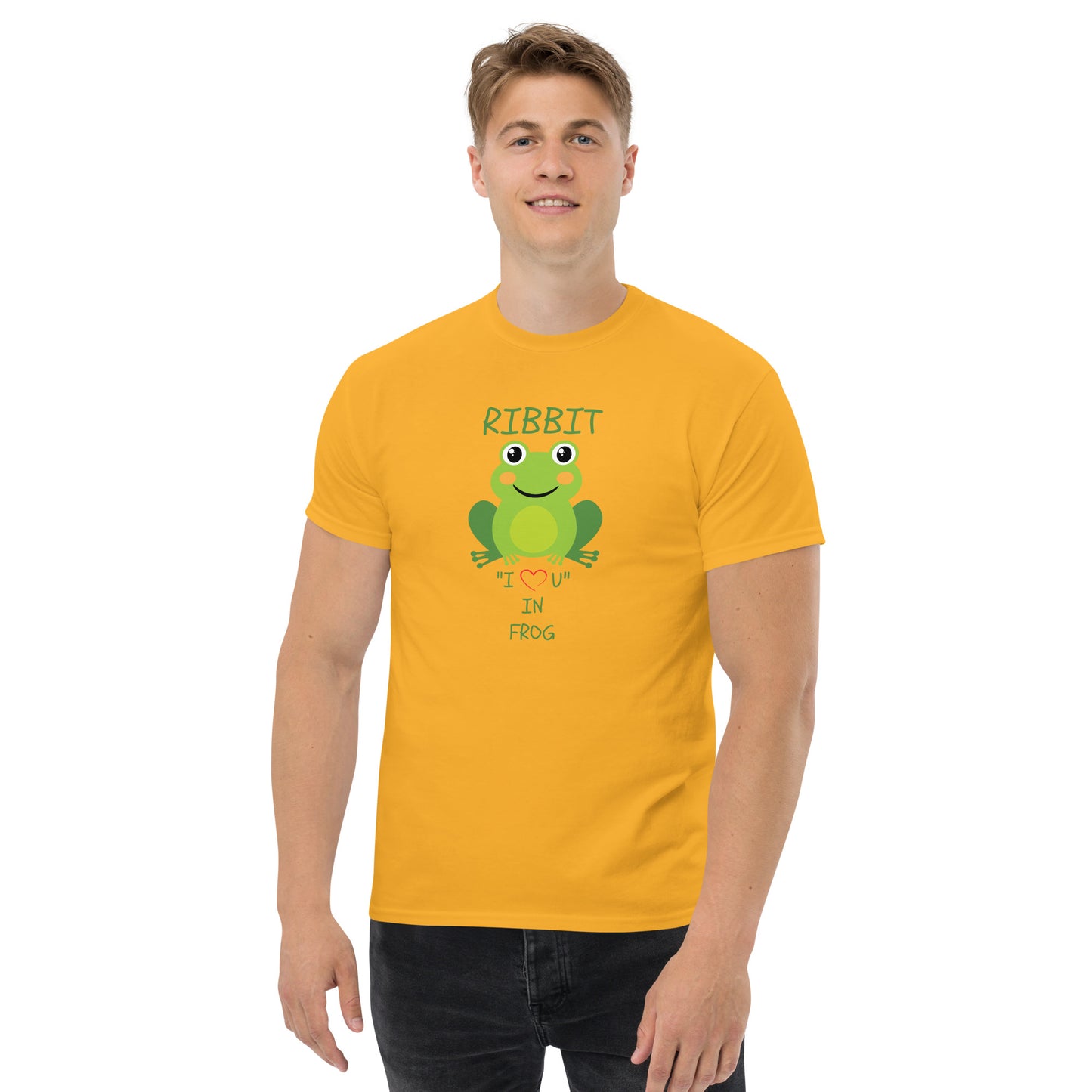 RIBBIT "I LOVE U" IN FROG Men's classic tee