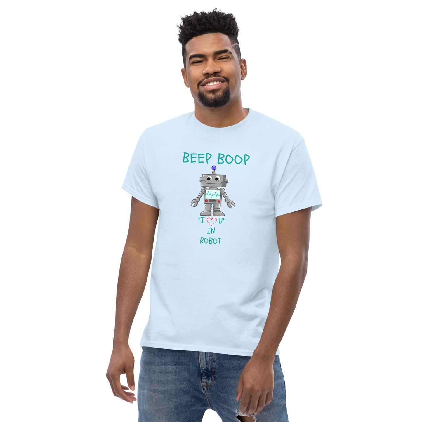 BEEP BOOP "I LOVE U" IN ROBOT Men's classic tee