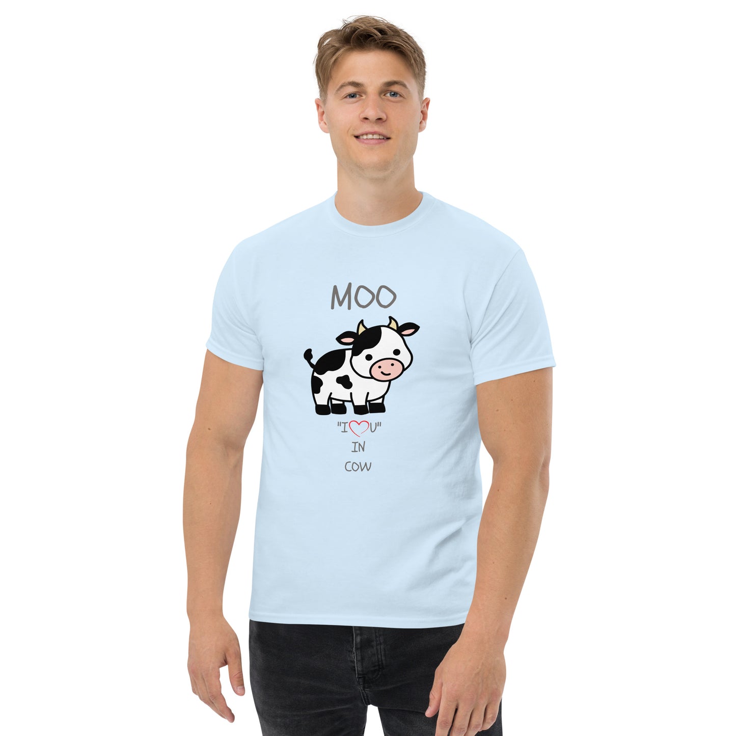 MOO "I LOVE U" IN COW Men's classic tee