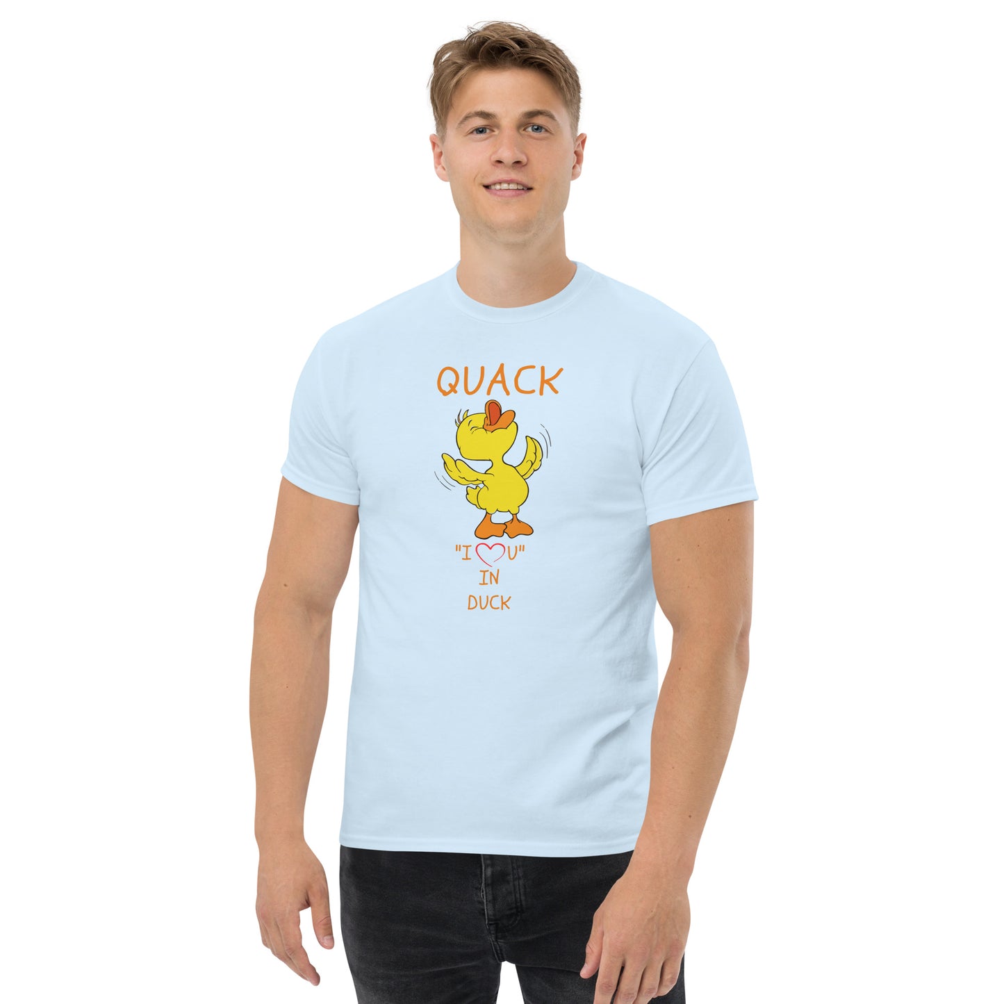 QUACK "I LOVE YOU" IN DUCK Men's classic tee