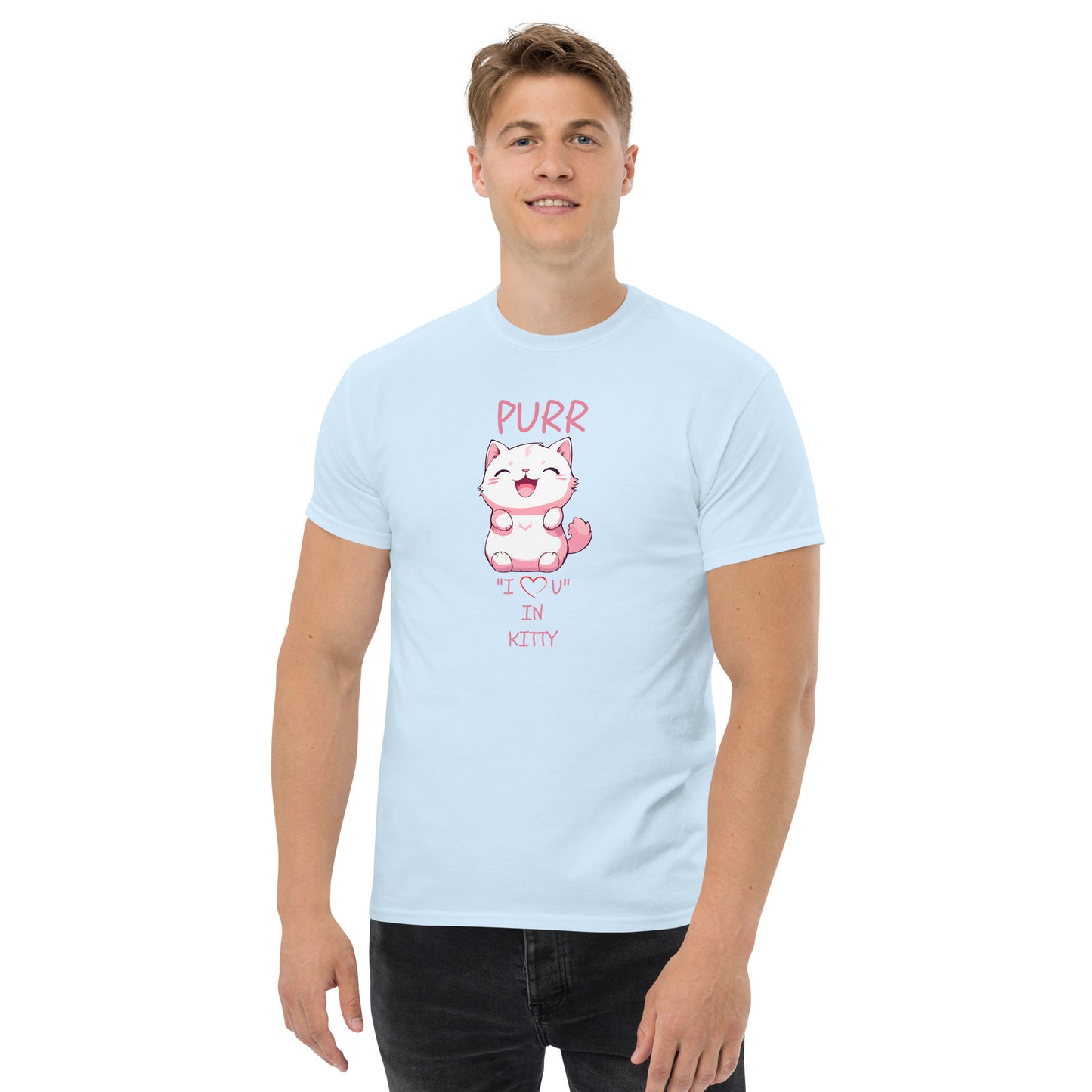 PURR "I LOVE U" IN KITTY Men's classic tee