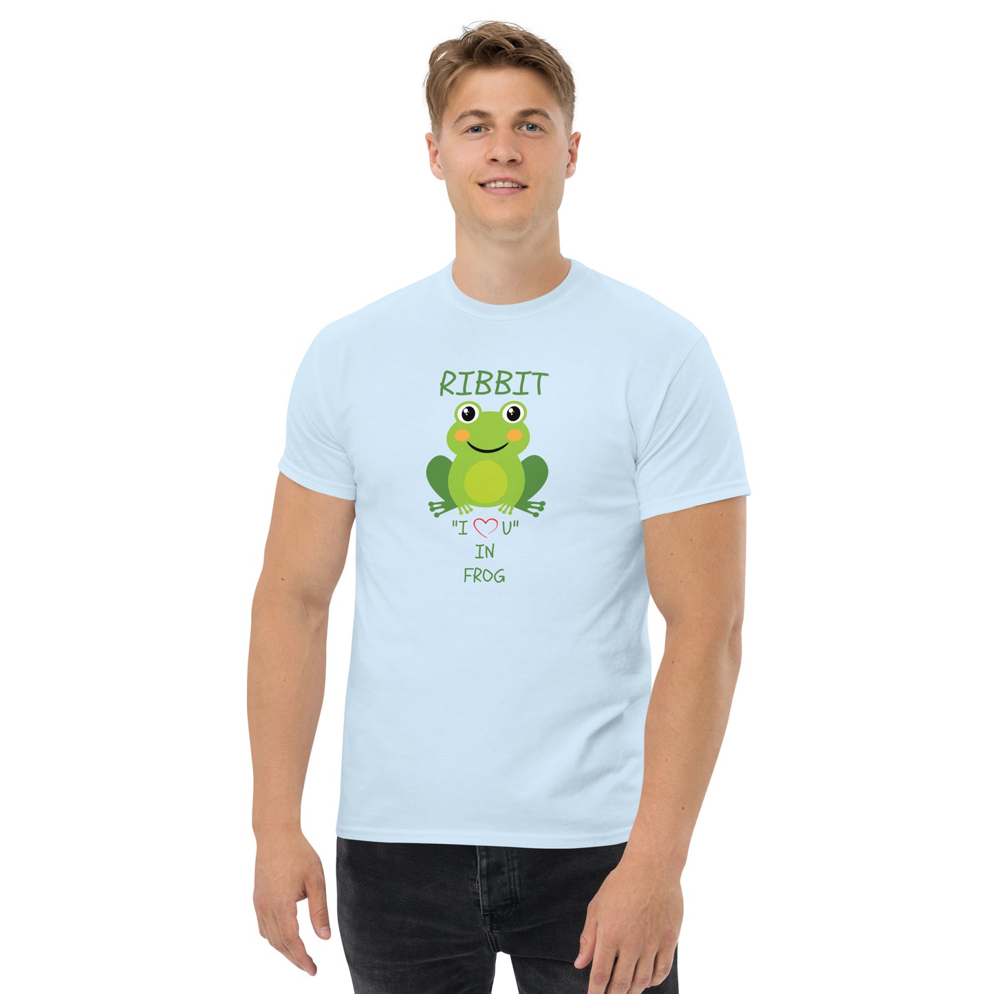 RIBBIT "I LOVE U" IN FROG Men's classic tee