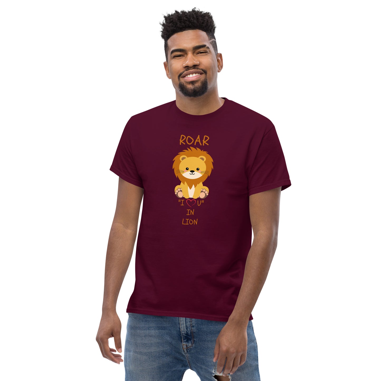 ROAR "I LOVE U" IN LION Men's classic tee