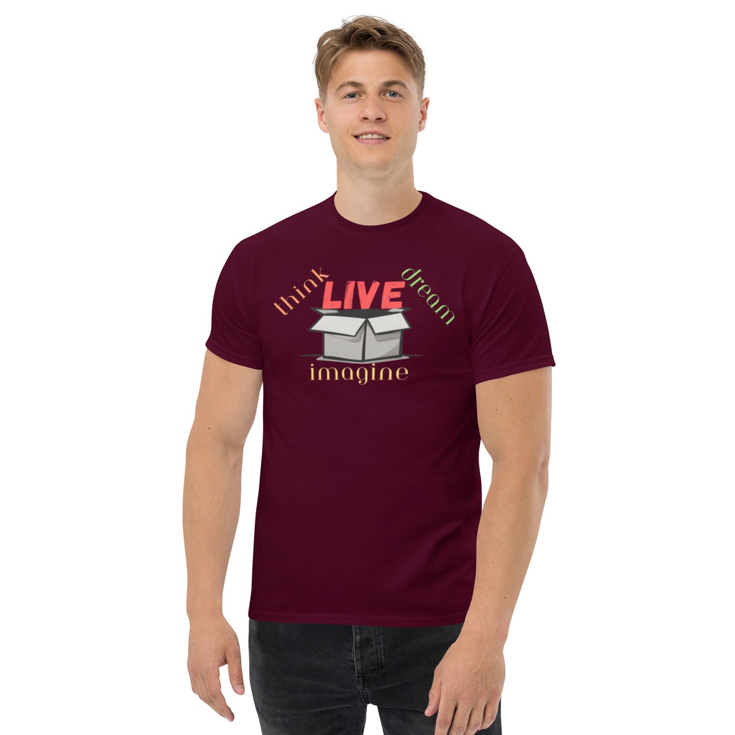 (OUTSIDE THE BOX) Think, Dream, Imagine & LIVE Men's Classic Tee