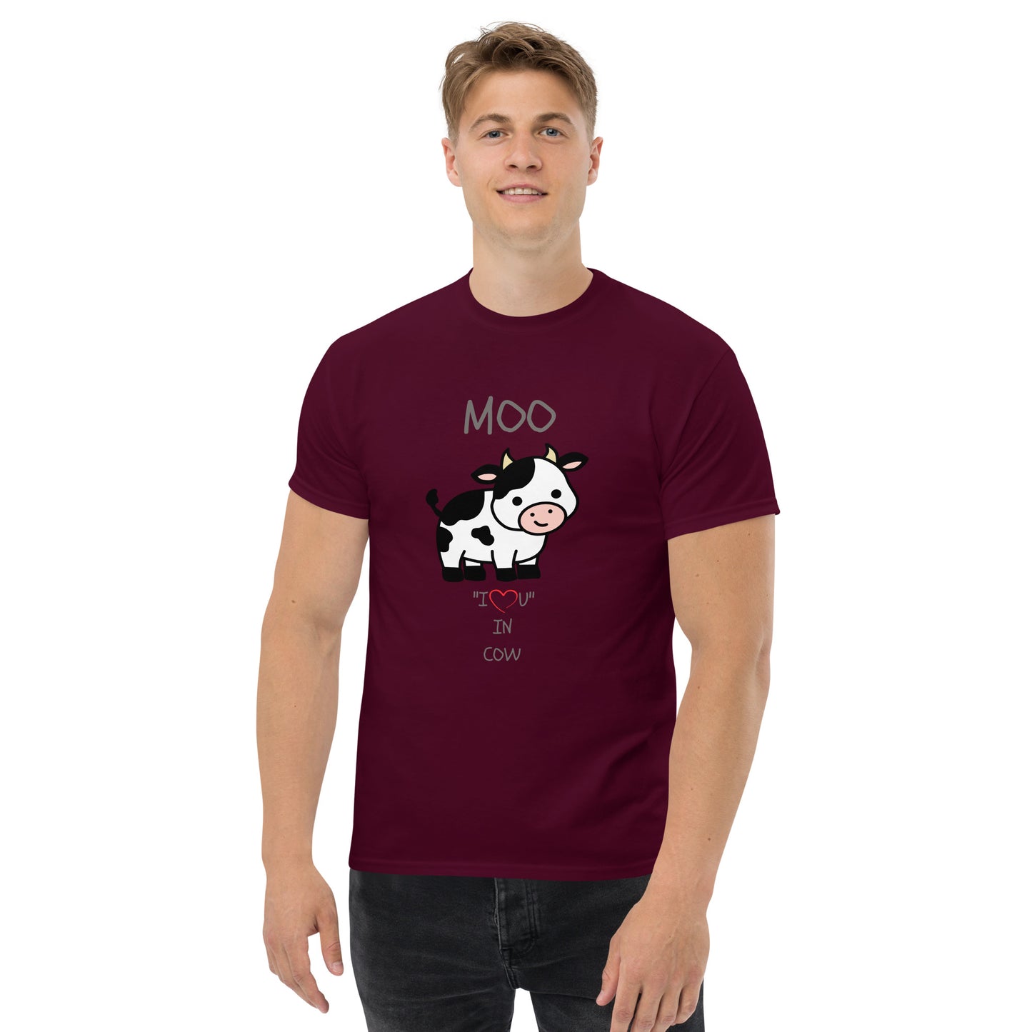 MOO "I LOVE U" IN COW Men's classic tee
