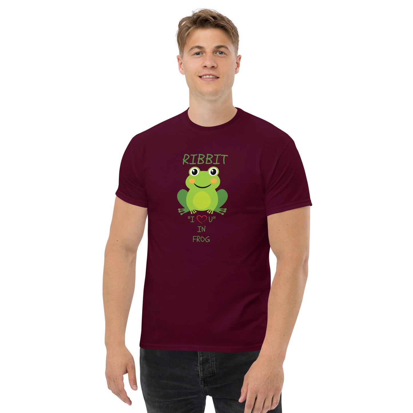 RIBBIT "I LOVE U" IN FROG Men's classic tee