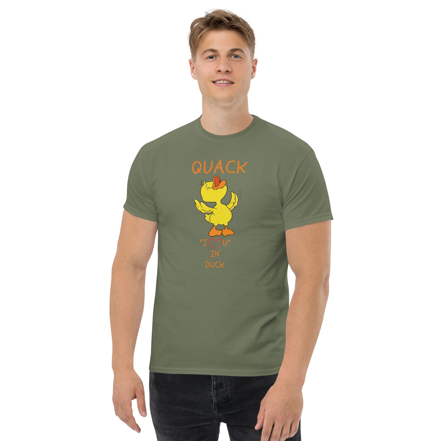 QUACK "I LOVE YOU" IN DUCK Men's classic tee