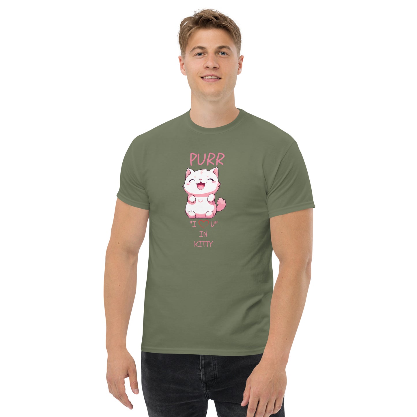 PURR "I LOVE U" IN KITTY Men's classic tee