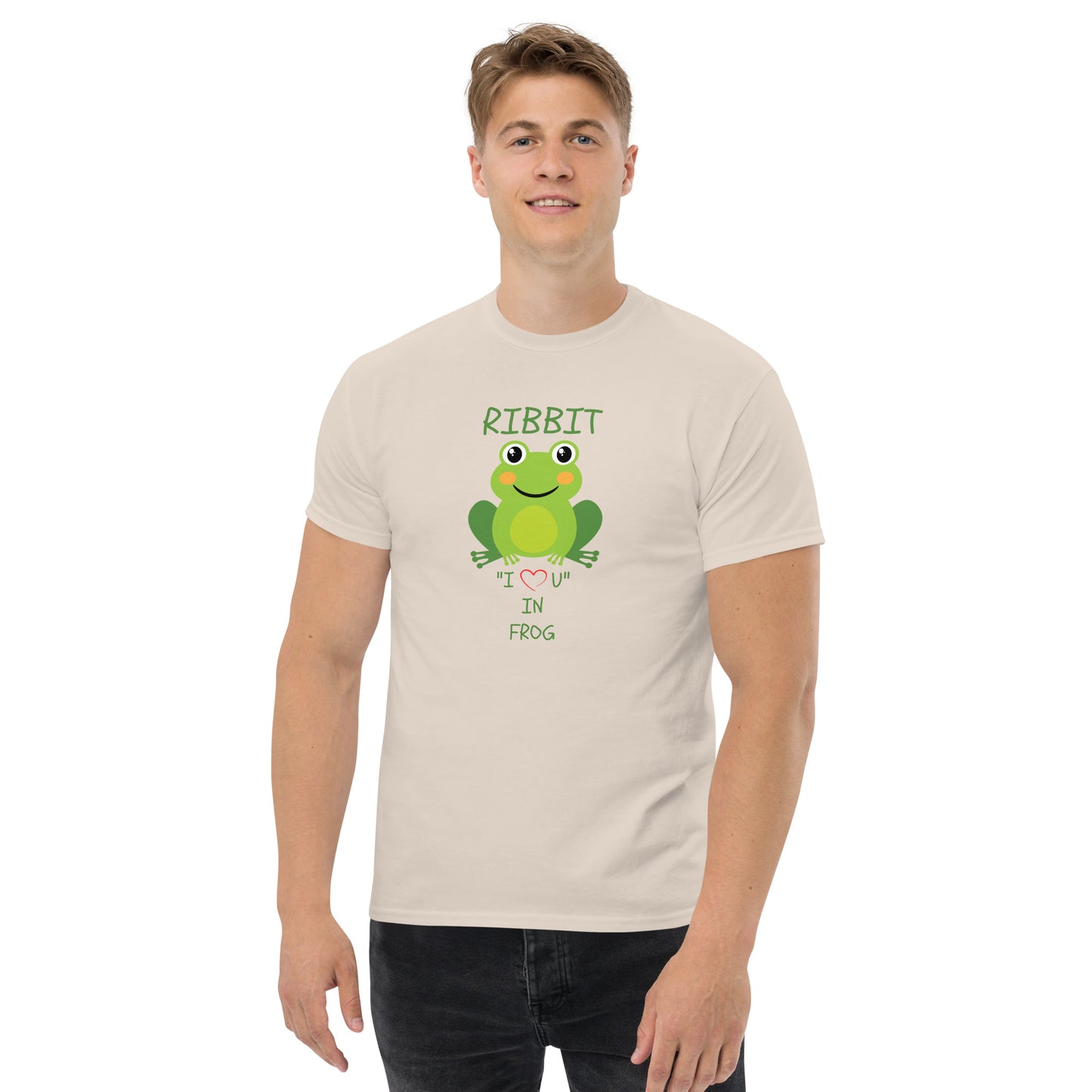 RIBBIT "I LOVE U" IN FROG Men's classic tee