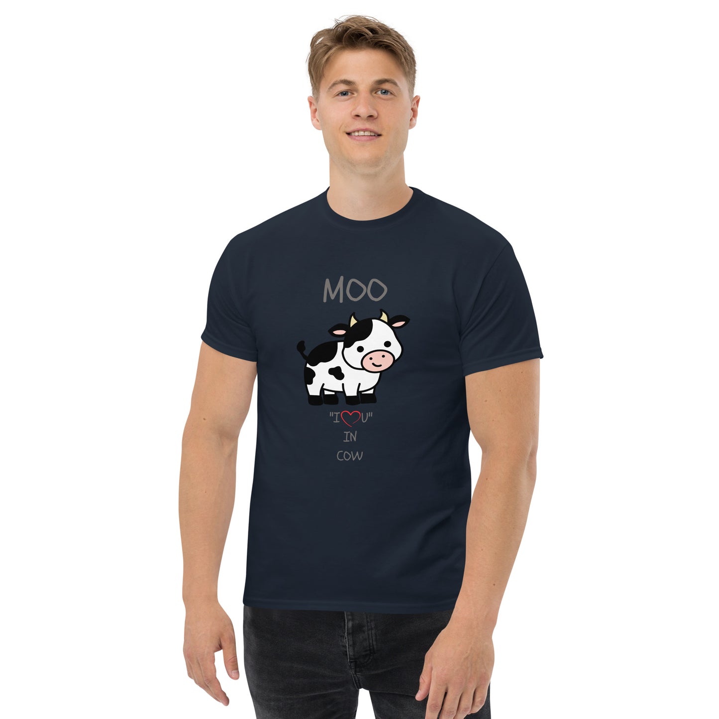 MOO "I LOVE U" IN COW Men's classic tee